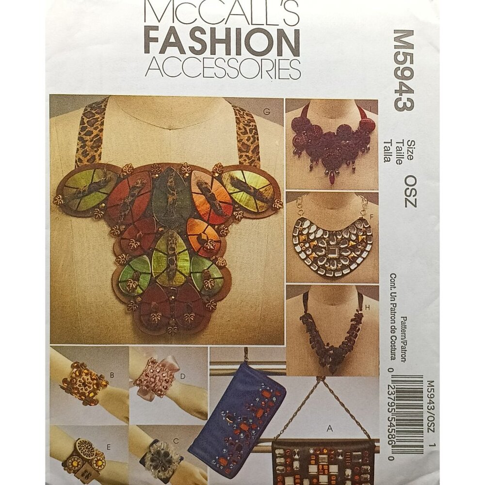 UNCUT McCalls M5943 Pattern For Statement Necklace & Fashion Accessories